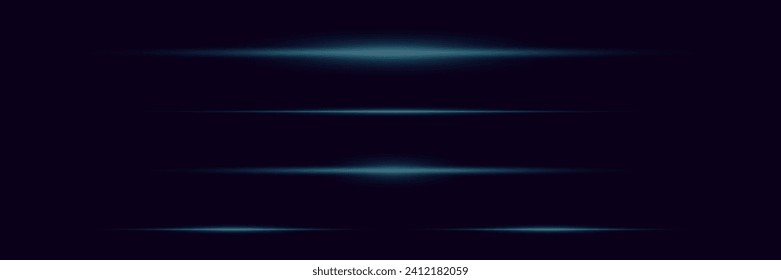 Flash light effect. Neon lines of light and glare.