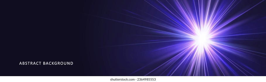 Flash light effects, Flare bright Camera light or sunlight lens, Stars in space, blue ray background  shiny highlights, vector shimmering elements glow sparkl rays