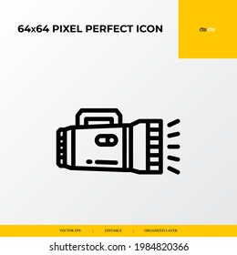 Flash light icon. Camping and adventure icon. 64x64 pixel perfect icon