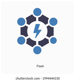 Concepto de icono de flash o luz 