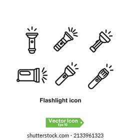 flash light icon vector isolated white background