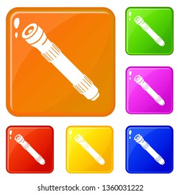 Flash light icons set collection vector 6 color isolated on white background