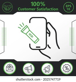 Flash light in phone vector icon graphic elements for your work - Modern design