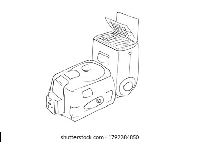 Flash Light Photography, Vector Simple Manual Hand Draw Sketch
