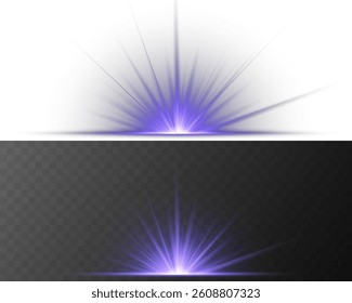 Flash of light radiates quickly from glowing explosion center. Bright light rays flick outward in perfect symmetry. Transparent glow effect adds depth to modern visuals. Glowing light strobe flickers
