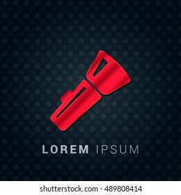 Flash Light Red chromium precious metallic 3D Icon / Logo Design
