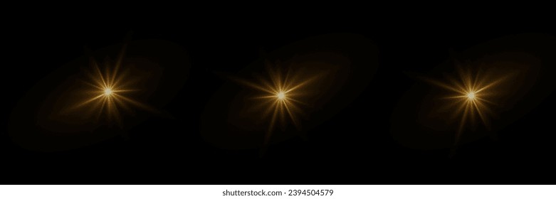  flash of light and the sparkle of stars. Light of lights and glare. On a dark background.	
