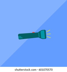 Flash Light Vector Icon, The colorful symbol of flash on the blue background. Simple, modern flat vector illustration for mobile app, website or desktop app   