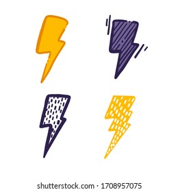 Iluminación de flash, icono de energía eléctrica símbolo vector aislado color editable. Plantilla de símbolos de elementos de iluminación de truenos y tornillos para diseño gráfico y web