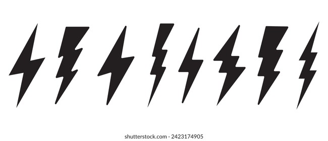 flash lightning bolt icon. Electric power symbol. Power energy sign, vector illustration in white background