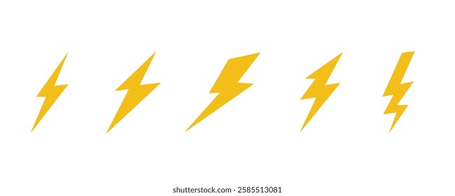 flash lightning bolt icon. Electric power symbol. Power energy sign, vector illustration.