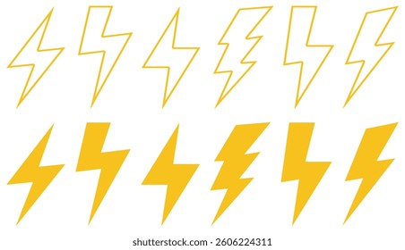 flash lightning bolt icon. Electric power symbol. Power energy sign, vector illustration.
