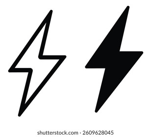 flash lightning bolt icon. Electric power symbol. Power energy sign