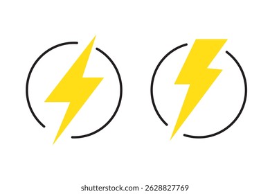 flash lightning bolt icon. Electric power symbol. flat style - stock vector. 