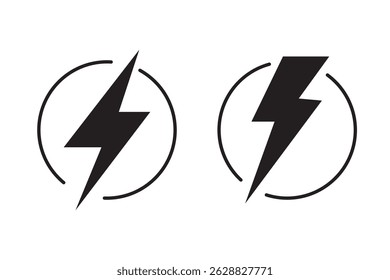 flash lightning bolt icon. Electric power symbol. flat style - stock vector. 