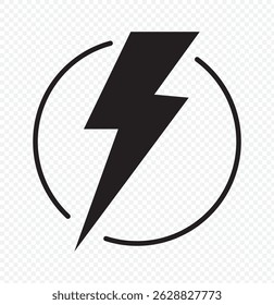 flash lightning bolt icon. Electric power symbol. flat style - stock vector. 