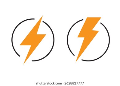 flash lightning bolt icon. Electric power symbol. flat style - stock vector. 