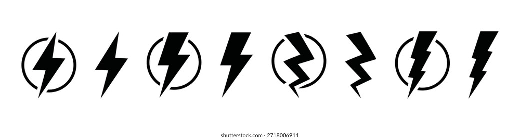 flash lightning bolt icon. Electric power symbol. Power energy sign, vector illustration