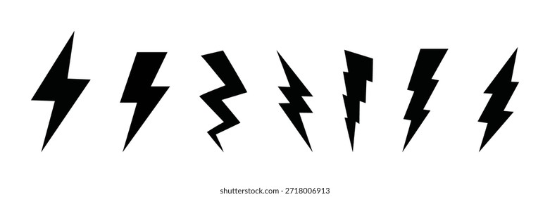 Blitzblitz-Symbol. Symbol für elektrische Energie. Energiezeichen, Vektorgrafik