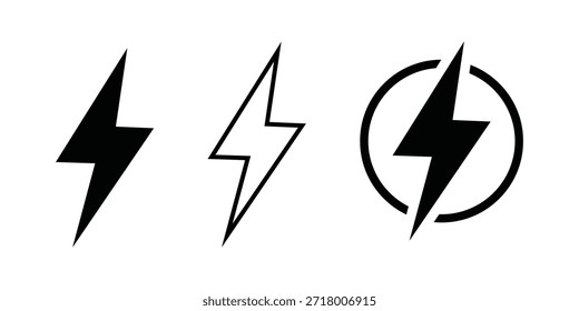 Blitzblitz-Symbol. Symbol für elektrische Energie. Energiezeichen, Vektorgrafik