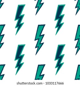 Flash, lightning bolt seamless pattern. Vector illustration