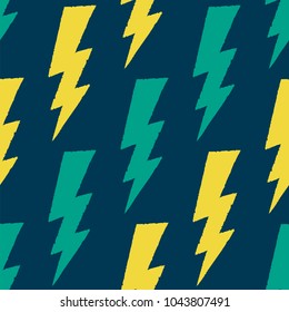 Flash, lightning bolt seamless pattern. Vector illustration