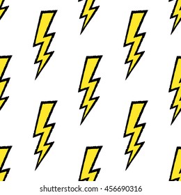 Flash, Lightning Bolt Seamless Pattern. Vector Illustration