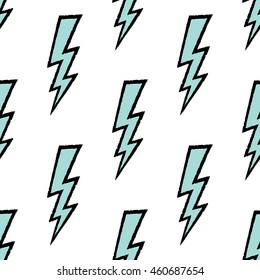 Flash, lightning bolt seamless pattern. Vector illustration