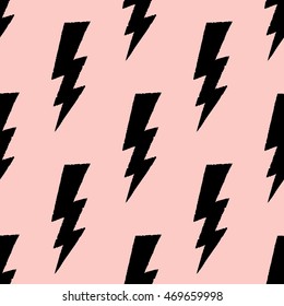 Flash, Lightning Bolt Seamless Pattern. Vector Illustration