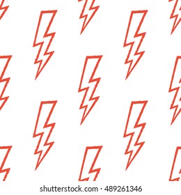 Flash, lightning bolt seamless pattern. Vector illustration