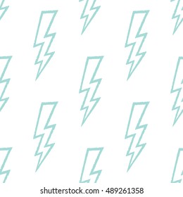 Flash, lightning bolt seamless pattern. Vector illustration