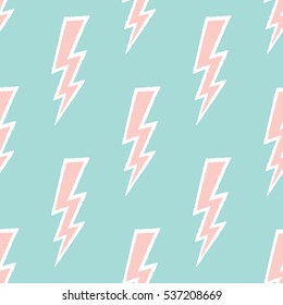 Flash, Lightning Bolt Seamless Pattern. Vector Illustration