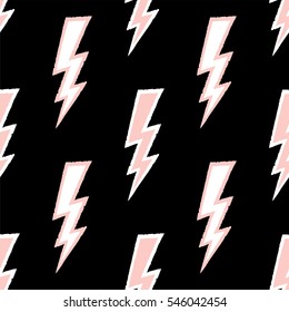 Flash, lightning bolt seamless pattern. Vector illustration