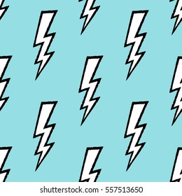 Flash, Lightning Bolt Seamless Pattern. Vector Illustration