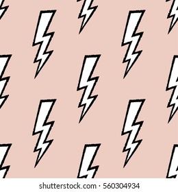 Flash, lightning bolt seamless pattern. Vector illustration