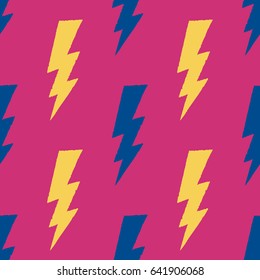 Flash, lightning bolt seamless pattern. Vector illustration

