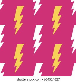 Flash, lightning bolt seamless pattern. Vector illustration