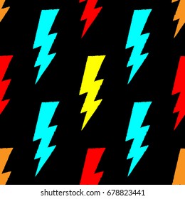 Flash, Lightning Bolt Seamless Pattern. Vector Illustration