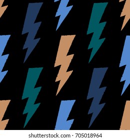 Flash, lightning bolt seamless pattern. Vector illustration