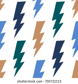 Flash, lightning bolt seamless pattern. Vector illustration
