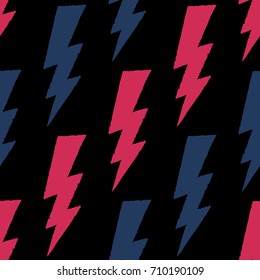 Flash, lightning bolt seamless pattern. Vector illustration