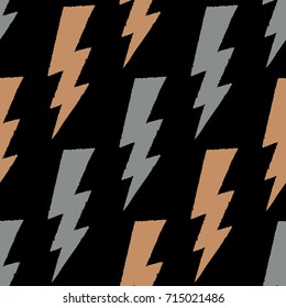 Flash, Lightning Bolt Seamless Pattern. Vector Illustration