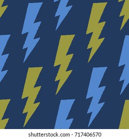 Flash, lightning bolt seamless pattern. Vector illustration