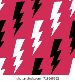Flash, lightning bolt seamless pattern. Vector illustration