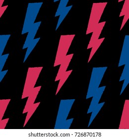 Flash, lightning bolt seamless pattern. Vector illustration