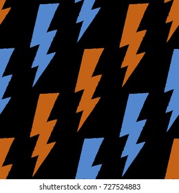 Flash, lightning bolt seamless pattern. Vector illustration