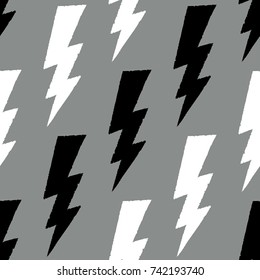 Flash, lightning bolt seamless pattern. Vector illustration