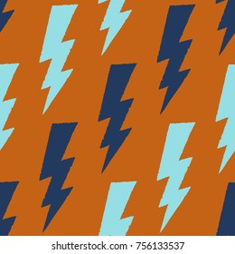 Flash, lightning bolt seamless pattern. Vector illustration
