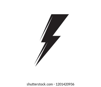 Flash lightning logo black vector
