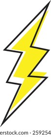 Flash lightning power icon. Energy and thunder electricity symbol concept. Thunder bolt flash vector isolated on transparent background, yellow flash lightning bolt icon. Vector illustration.